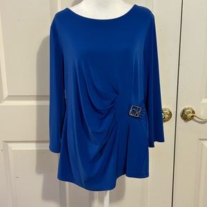 Calvin Klein royal blue blouse with CK buckle, Large
